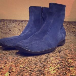 Prada Blue Suede ankle zip Boot